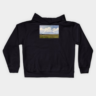 Oil Painting Cloud Landscape Brown Valley Kids Hoodie